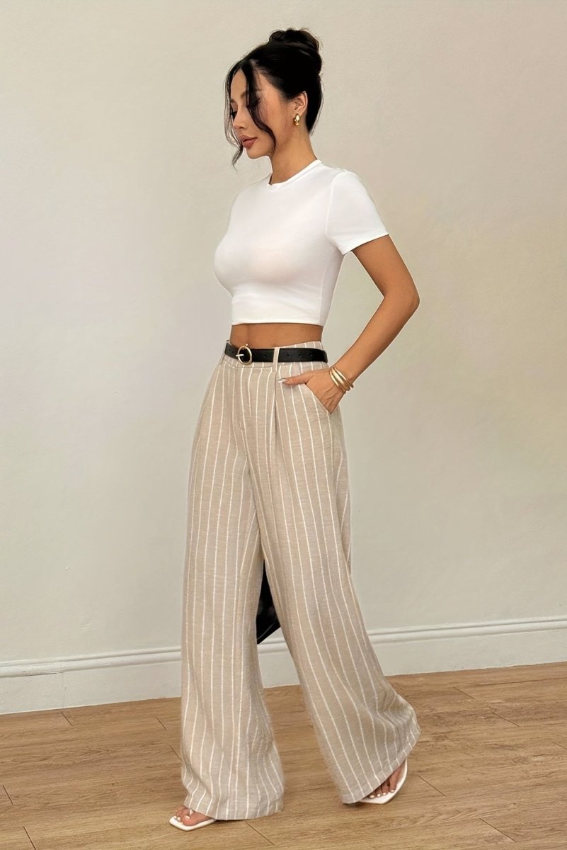 FAYLENZA – Chic High-Rise Striped Trousers