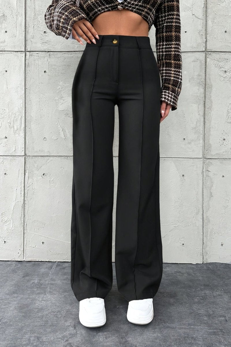 ZALERIA – Solid Color Elegant Straight-Leg Pants
