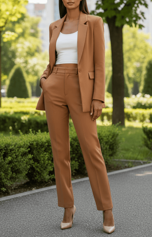 VOGUEELITE – Sophisticated Women's Suit Set Tailored Blazer and Trouser for Office