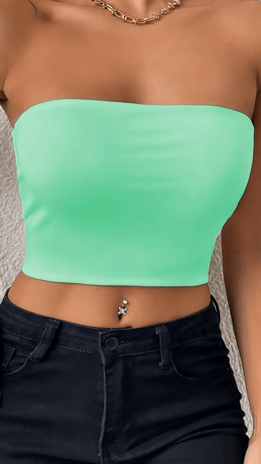 LUNARÉA - Women’s Strapless Bandeau Crop Top