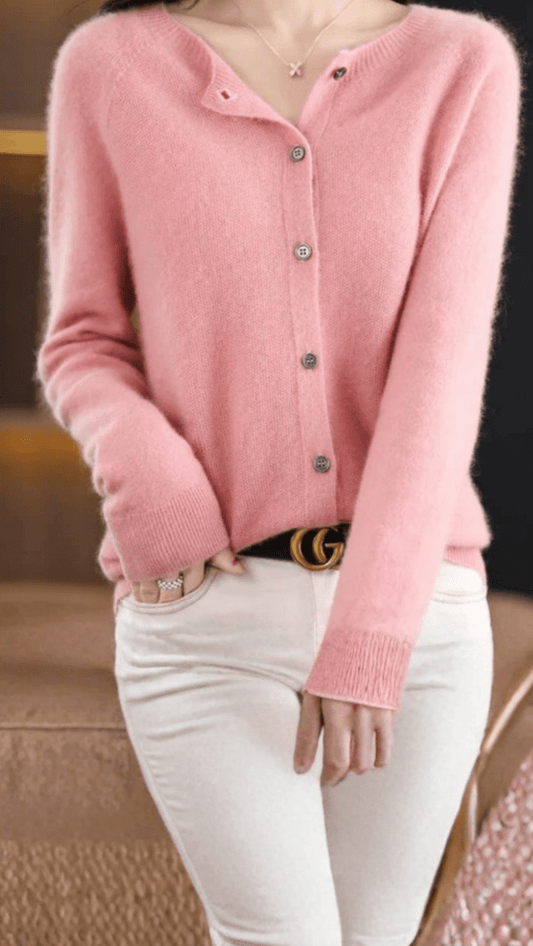 ÉLISARA - Soft Button Knit Cardigan