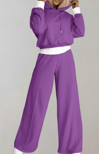 COMFYSUE – Cozy Women's Hoodie and Drawstring Pants Tracksuit Set for Casual Wear