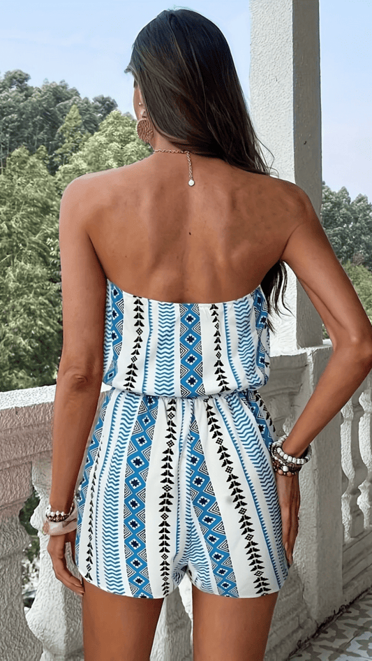 SANTORÉA - Geometric Bandeau Romper