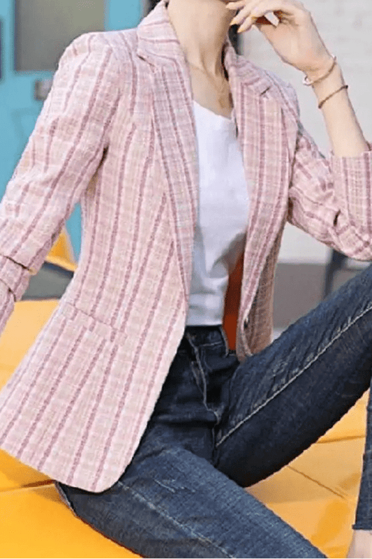 Lior – Refined Plaid Blazer with Structured Shoulders and Grace