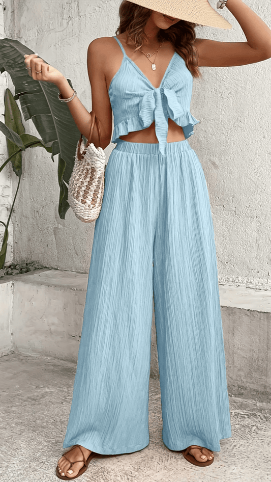 AZURÉA - Tie Front Pants Set