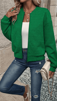 LUMIÈRA - Textured Zip Cardigan