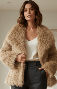 IVELLA – Women’s Faux Fur Jacket with Laid-Back Chic Appeal