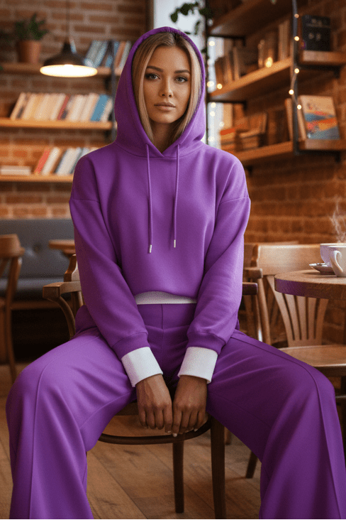 COMFYSUE – Cozy Women's Hoodie and Drawstring Pants Tracksuit Set for Casual Wear