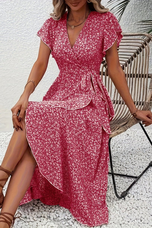 Willow & Grace - Floral Wrap Midi Dress