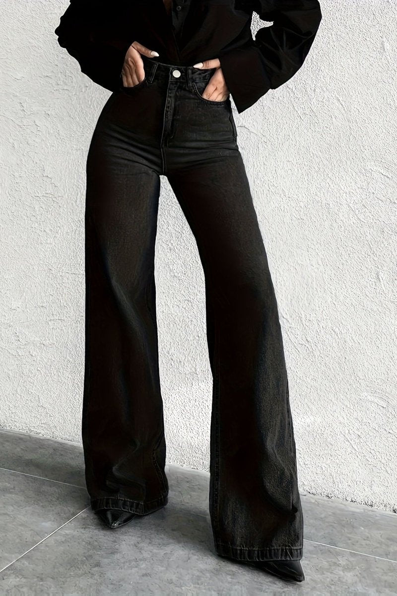 KIENZ – High-Waisted Mid-Blue Flare Jeans