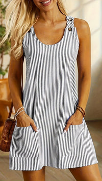 SORELIA - Women’s Striped A-Line Knee-Length Summer Dress