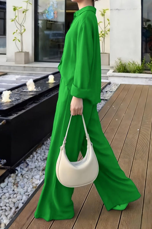 CANDACE – Plus Size Women’s Linen Long Sleeve Pant Set