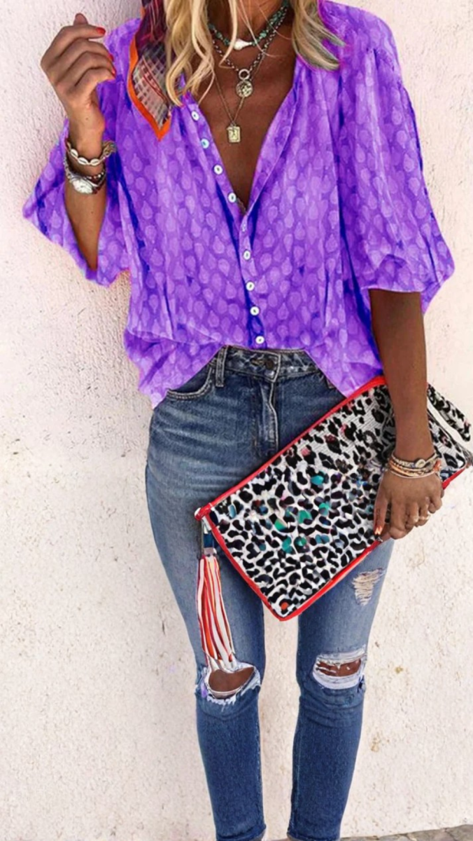 MIRA - Chic Airy Button Blouse