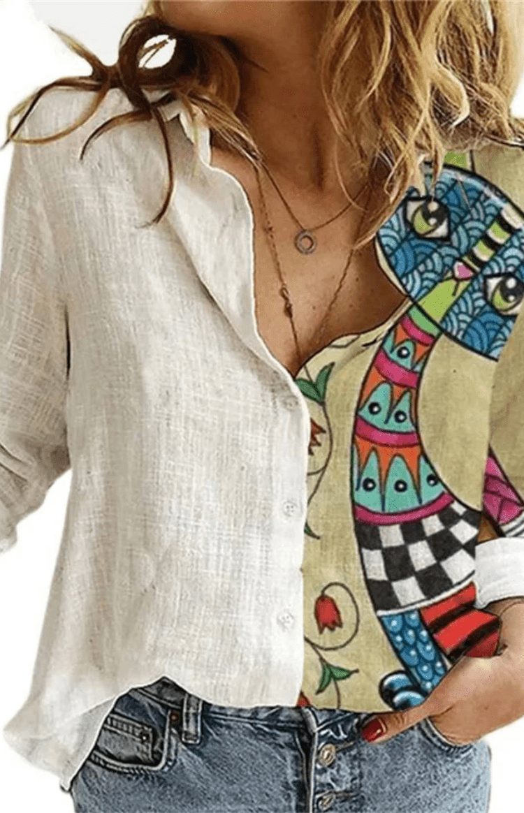 VIRELLE – Relaxed Fit Floral Blouse