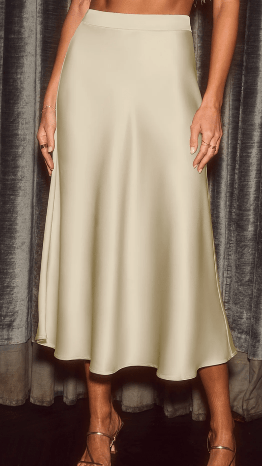 ELVÉRA - Satin Flow Midi Skirt