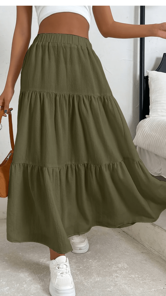 AURÉLIA - Tiered Flow Midi Skirt