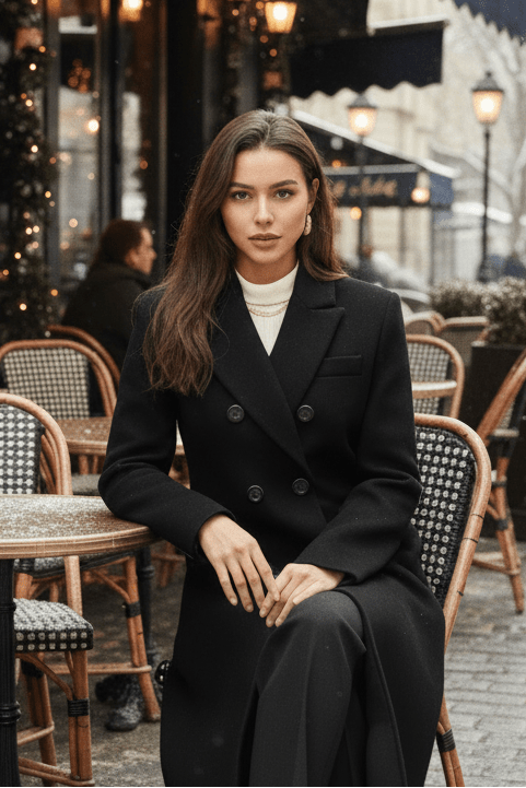 MONTÉRA – Women’s Long Wool Coat for Sophisticated Spring Styling