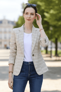 Lior – Refined Plaid Blazer with Structured Shoulders and Grace