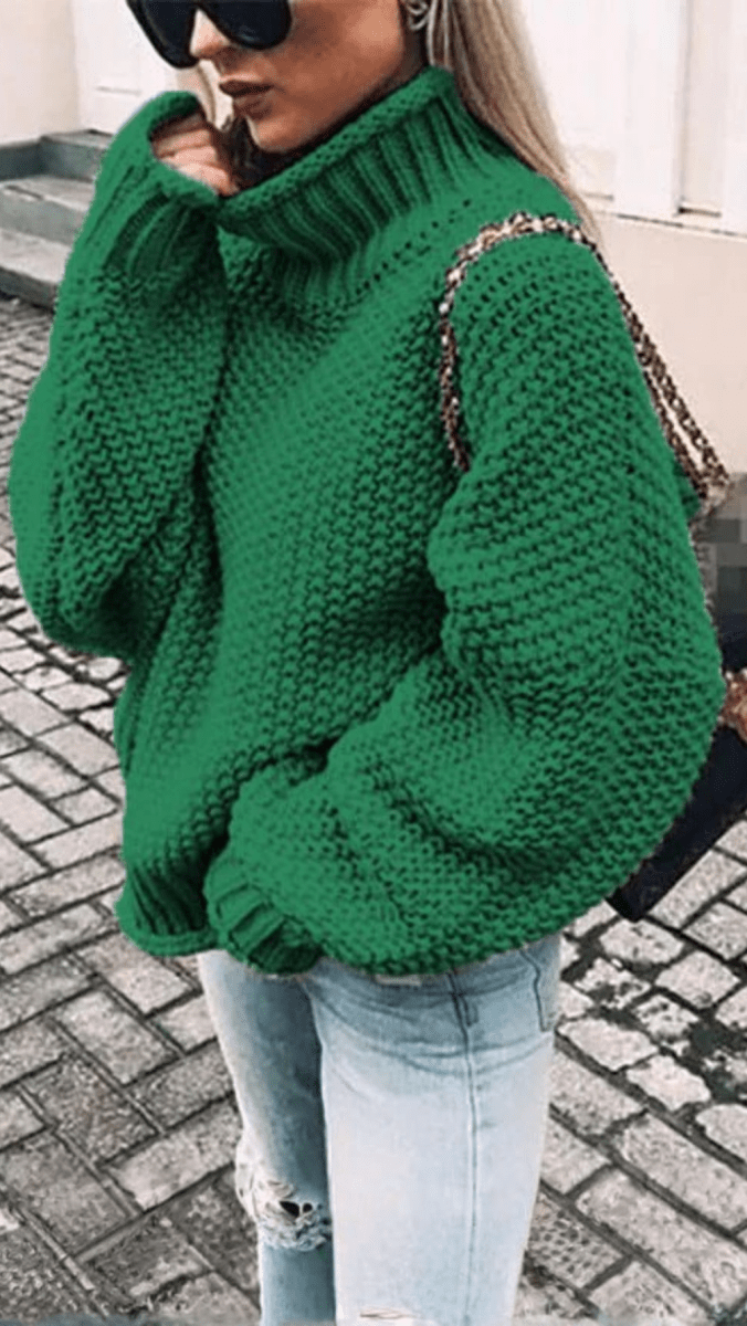ÉLORIA - Chunky Knit Turtleneck Sweater