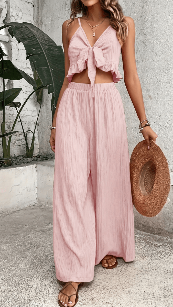AZURÉA - Tie Front Pants Set