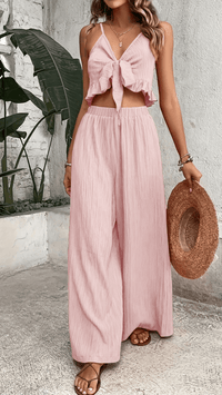 AZURÉA - Tie Front Pants Set