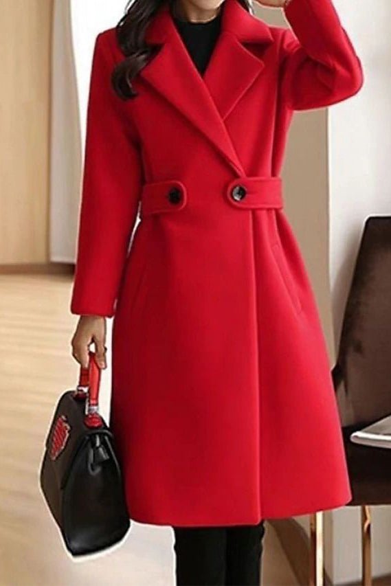 Lumi – Elegant One-Button Coat with Belted Waist