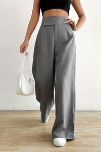 KAZMIRA – Elegant Asymmetrical Waist Wide-Leg Pants