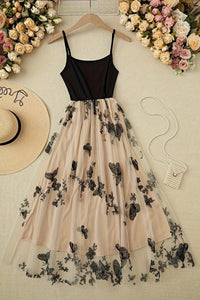 Violet Row - Lace Embroidered Midi Dress