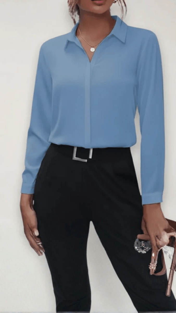 ÉLARA - Tailored Button-Up Blouse
