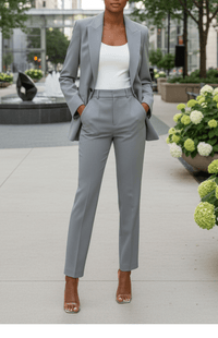 VOGUEELITE – Sophisticated Women's Suit Set Tailored Blazer and Trouser for Office