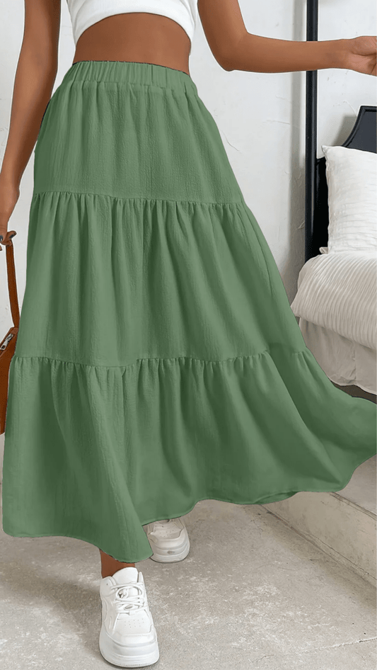 AURÉLIA - Tiered Flow Midi Skirt