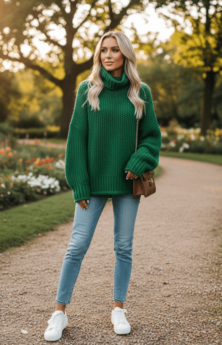 WARMÉE – Cozy Oversized Chunky Knit Turtleneck Sweater for Relaxed Winter Style