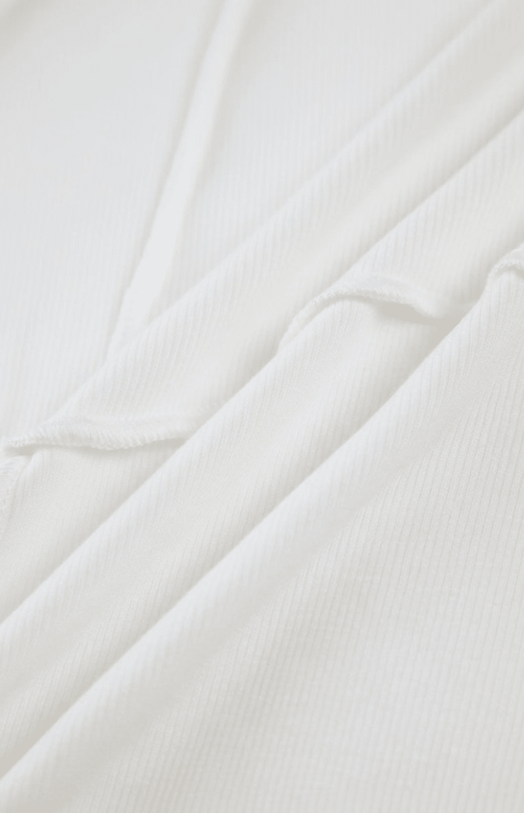 COZYELLE – Long Sleeve Cotton Blend Top Relaxed Fit with Elegant Piping