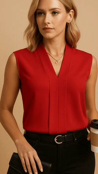 CELINE - Sleeveless Tailored Draped Top