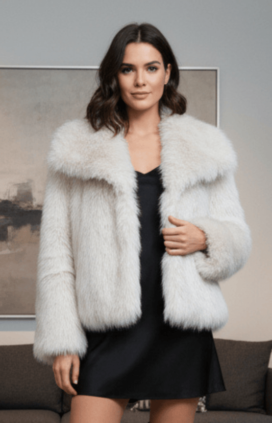 IVELLA – Women’s Faux Fur Jacket with Laid-Back Chic Appeal