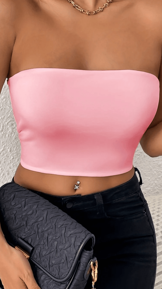 LUNARÉA - Women’s Strapless Bandeau Crop Top