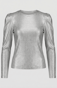 SHIMMERIA – Elegant Sparkling Evening Top with Dramatic Sleeves