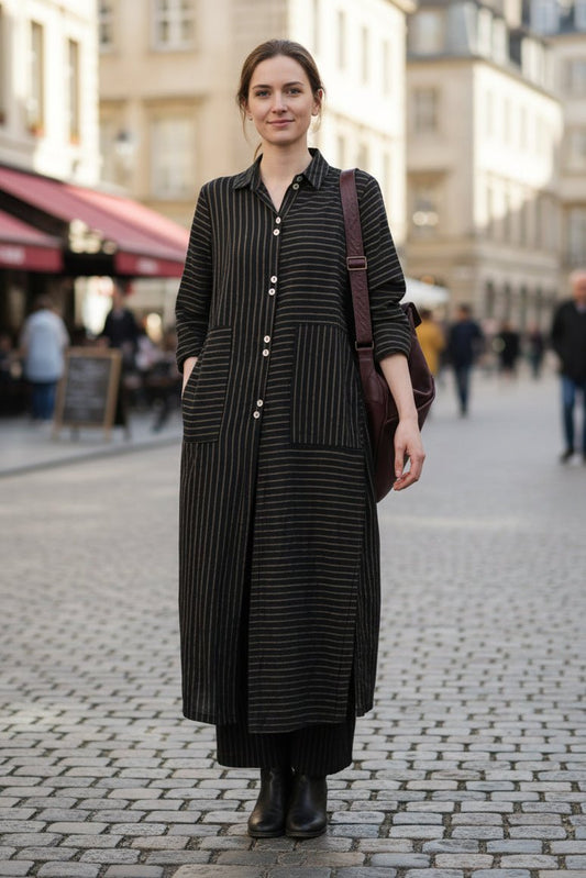 MCKENNA – Relaxed Linen Stripe Top & Pants Duo