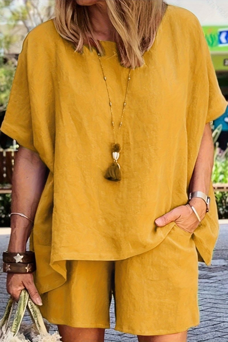 CALLY – Breezy Linen Top & Shorts Duo