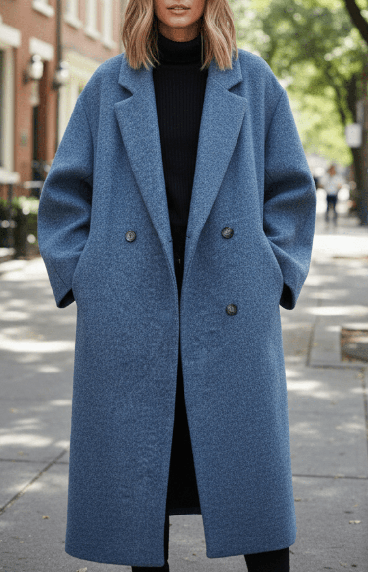 SNOWÉRA – Women’s Oversized Winter Coat, Classic Double-Breasted Look