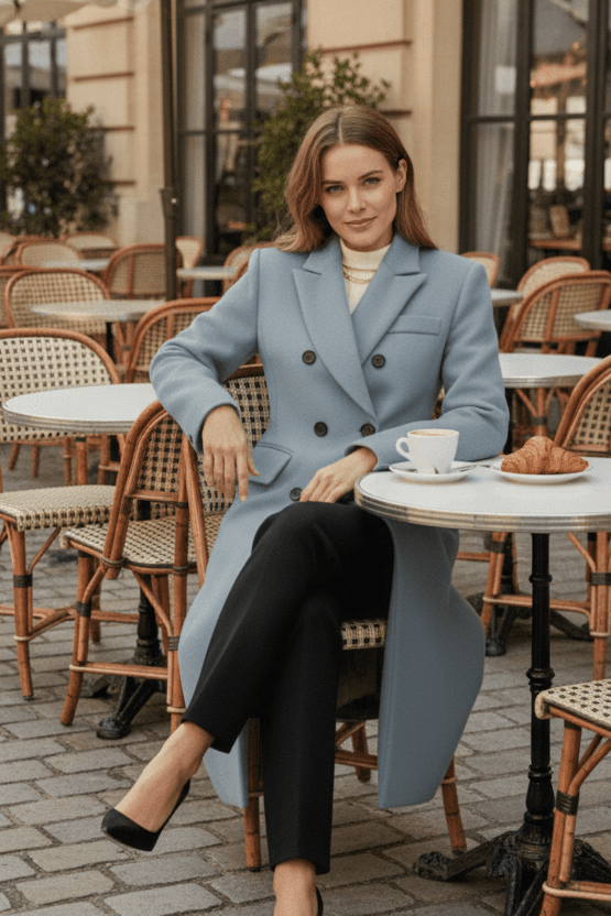 MONTÉRA – Women’s Long Wool Coat for Sophisticated Spring Styling