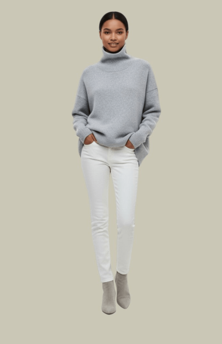 TUFTINA – Soft Oversized Turtleneck Knit Sweater for Effortless Winter Style
