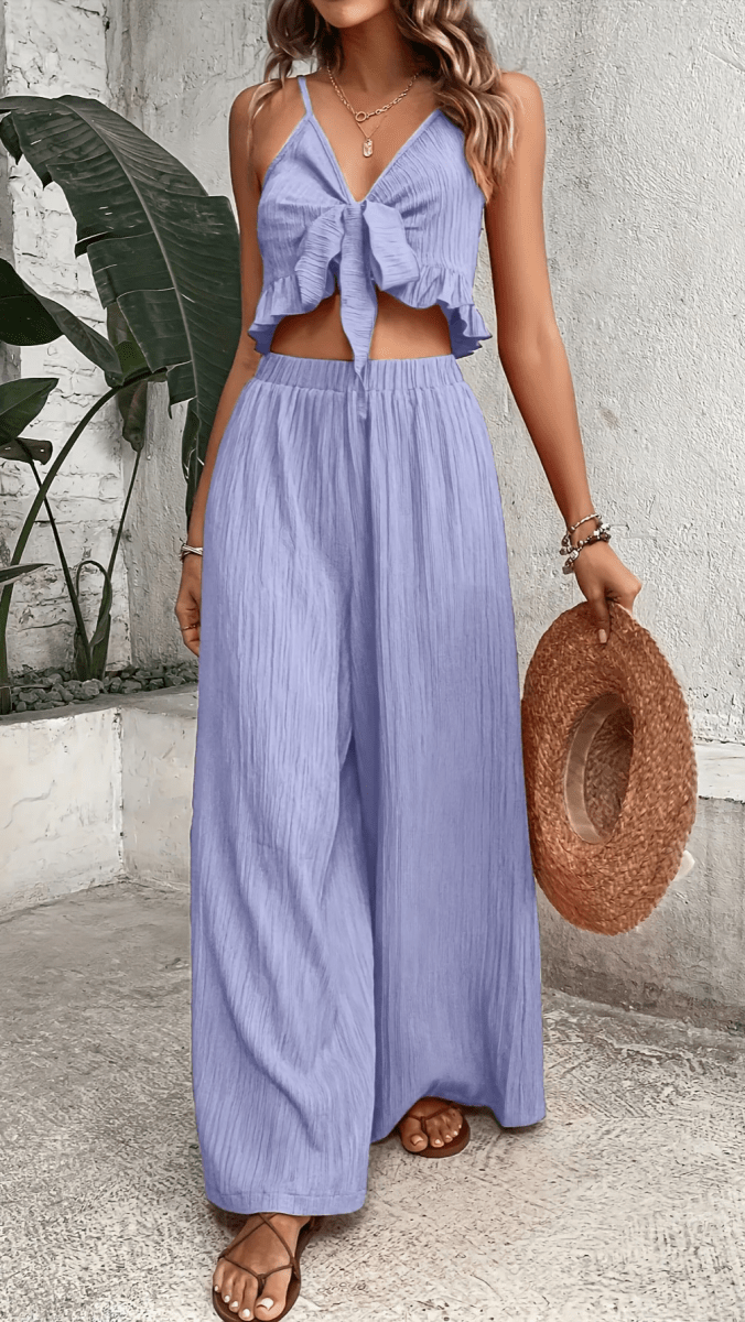AZURÉA - Tie Front Pants Set