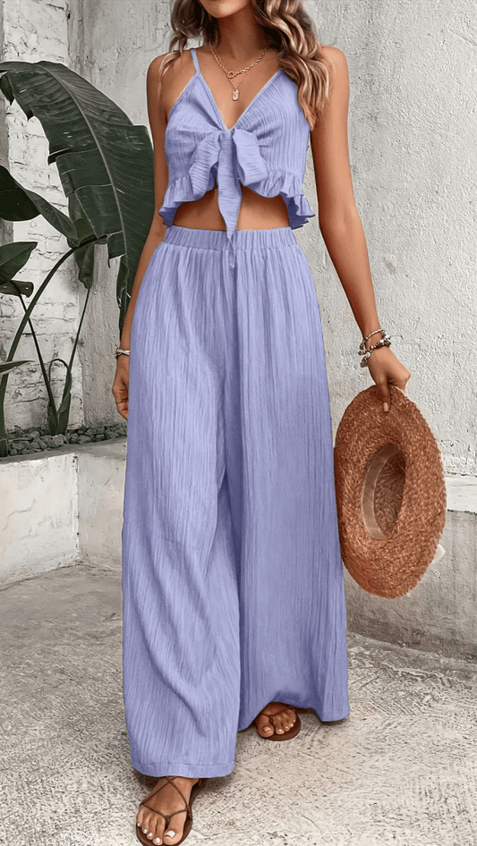 AZURÉA - Tie Front Pants Set