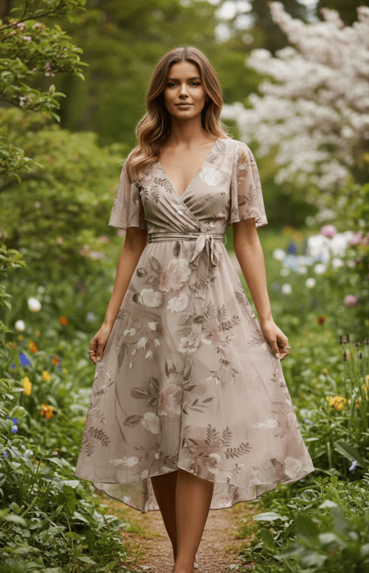 LUNAVÉ – Flattering V-Neck Maxi Dress for Casual and Formal Style