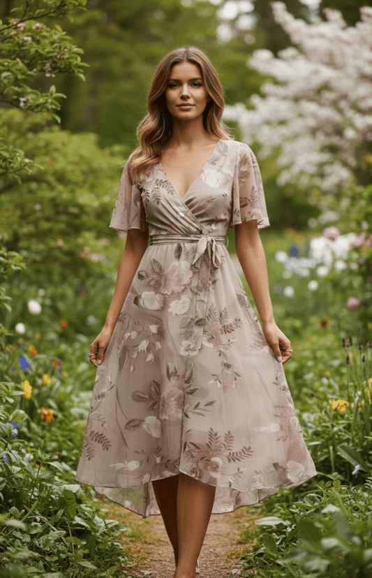 LUNAVÉ – Flattering V-Neck Maxi Dress for Casual and Formal Style