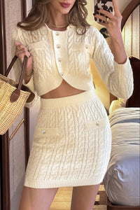 Brooke – Faux Pocket Cardigan Two-Piece Set