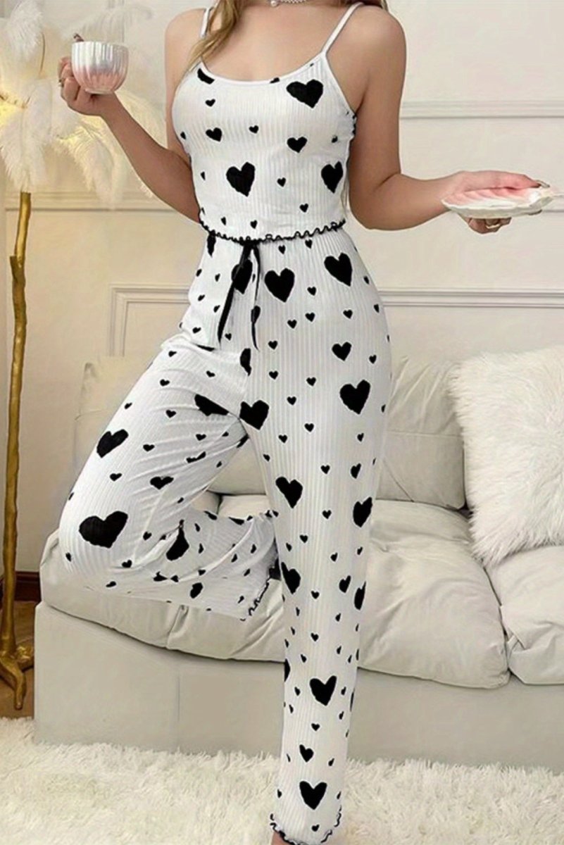 Taryn – Casual Striped Heart Lounge Set
