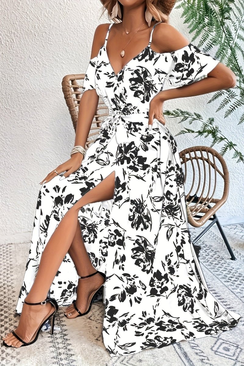 Avery Bloom - Floral Cold Shoulder Maxi Dress