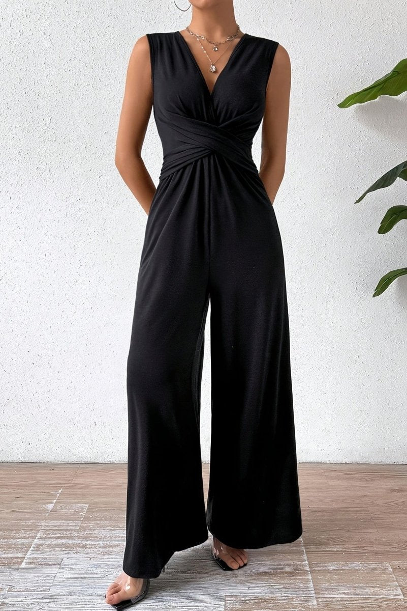 Kalia – Essential Sleeveless Waist-Cinching Commuter Jumpsuit